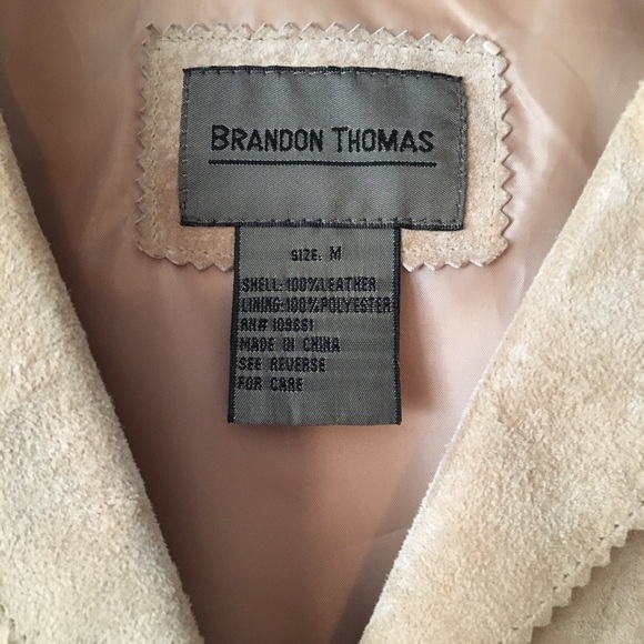 TAN SUEDE LEATHER BLAZER TOP - Picture 6 of 8